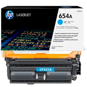 Голубой (Cyan) лазерный картридж HP 654A (CF331A) для профессионального использования в принтере HP LaserJet Enterprise M651