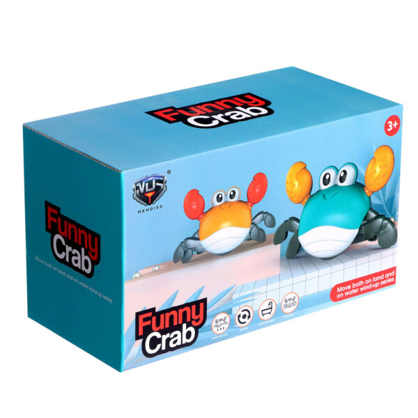 Коробка детской водной игрушки Mendiss Funny Crab, гипоаллергенный материал, яркие крабы с заводным механизмом для ванны и суши