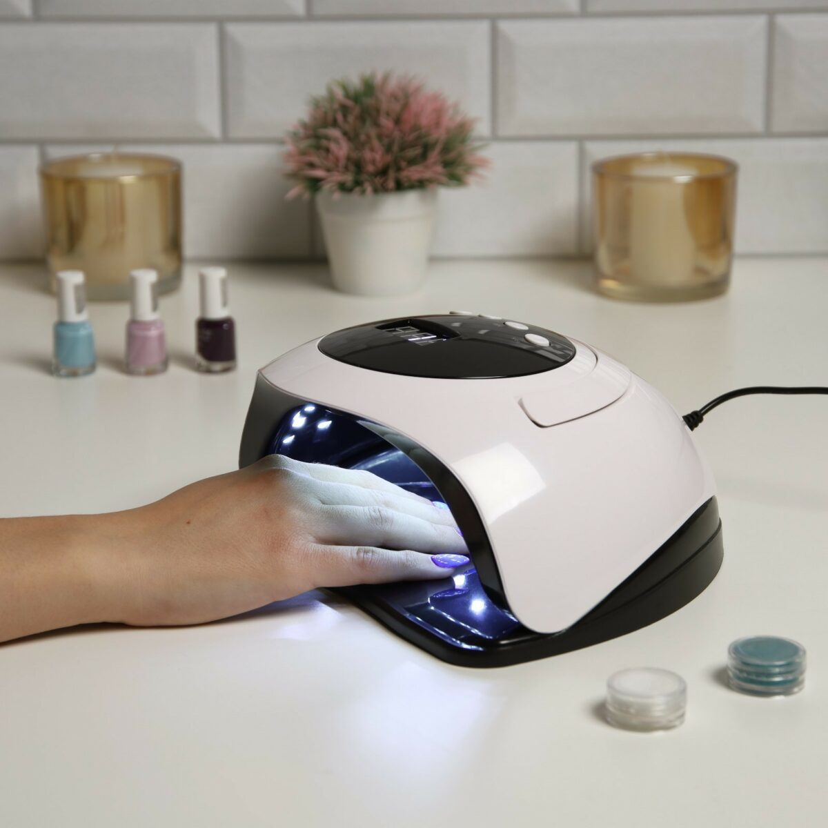 Профессиональная UV/LED лампа для маникюра и педикюра с дисплеем и таймером UV/LED лампа для сушки ногтей с дисплеем, таймером и режимом низкого нагрева, используемая на столе