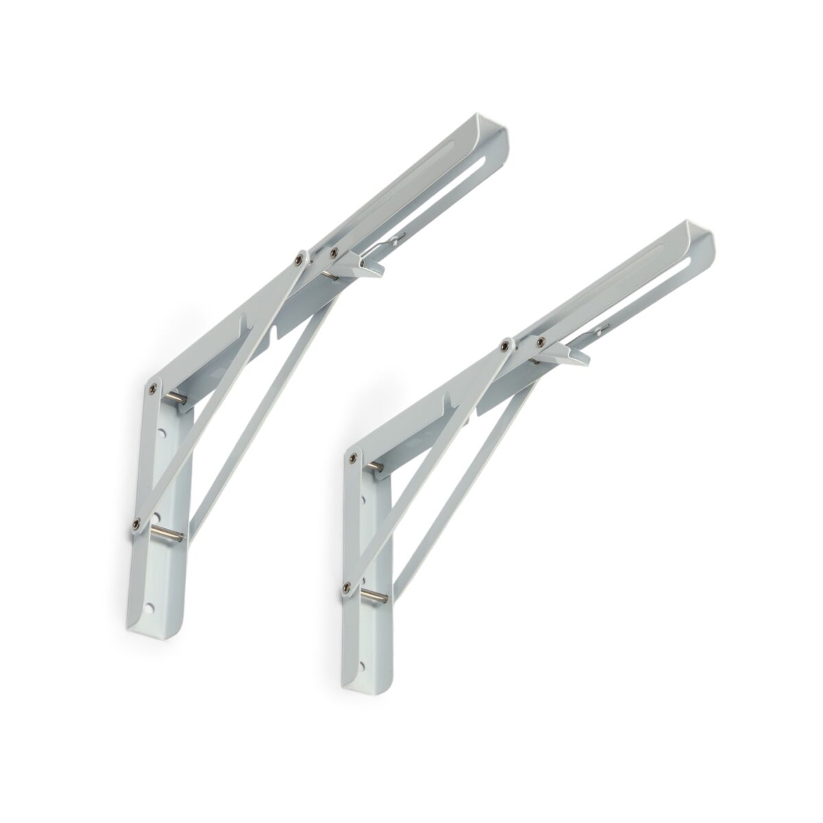 Белый складной кронштейн для стола и полки с усиленным механизмом, 300 мм Складной кронштейн белого цвета с механизмом для крепления столов или полок, длиной 300 мм