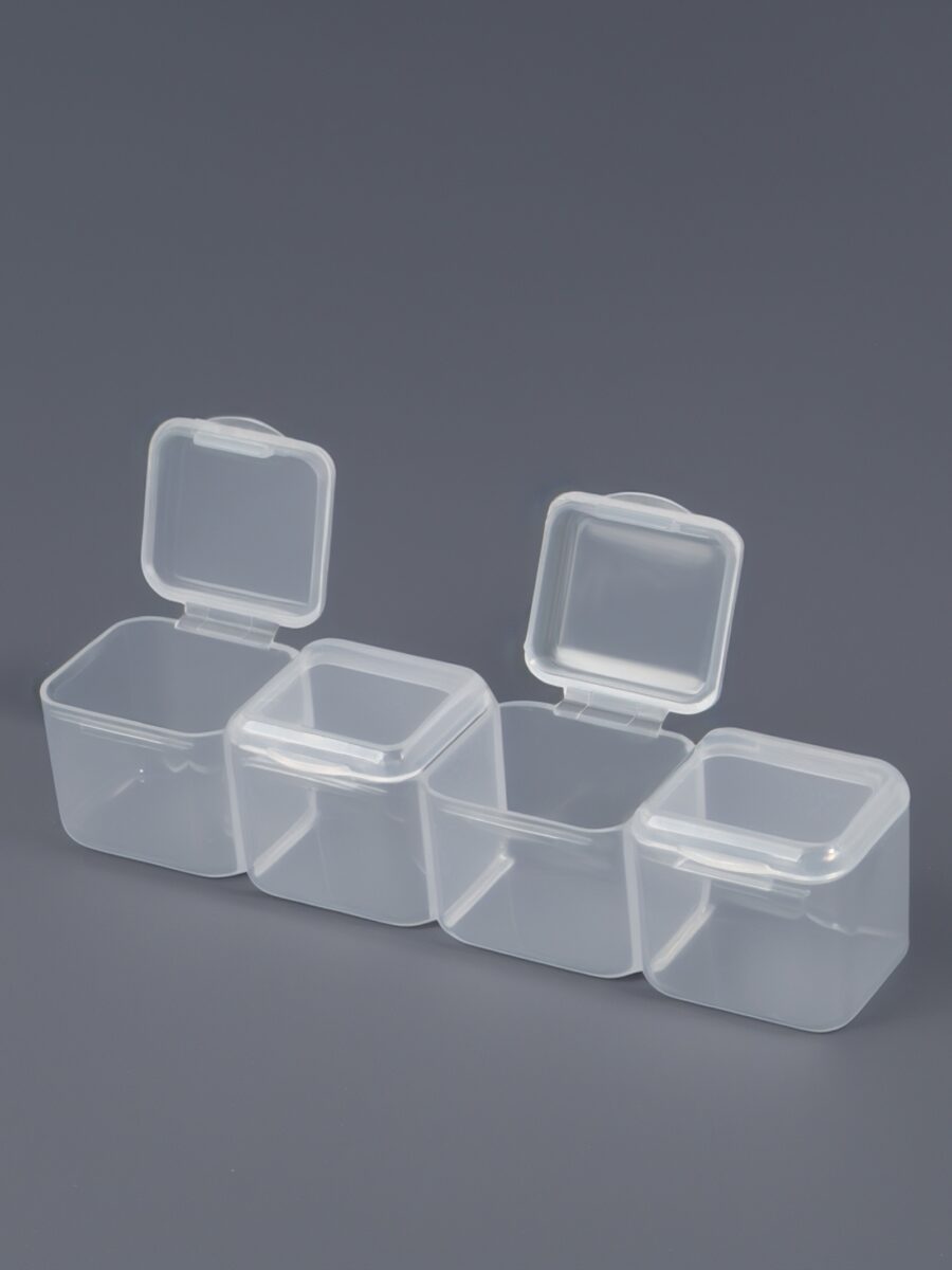 Прозрачный пластиковый органайзер с крышкой для мелочей и рукоделия Прозрачный органайзер с отделениями для хранения бисера, ниток и мелких предметов