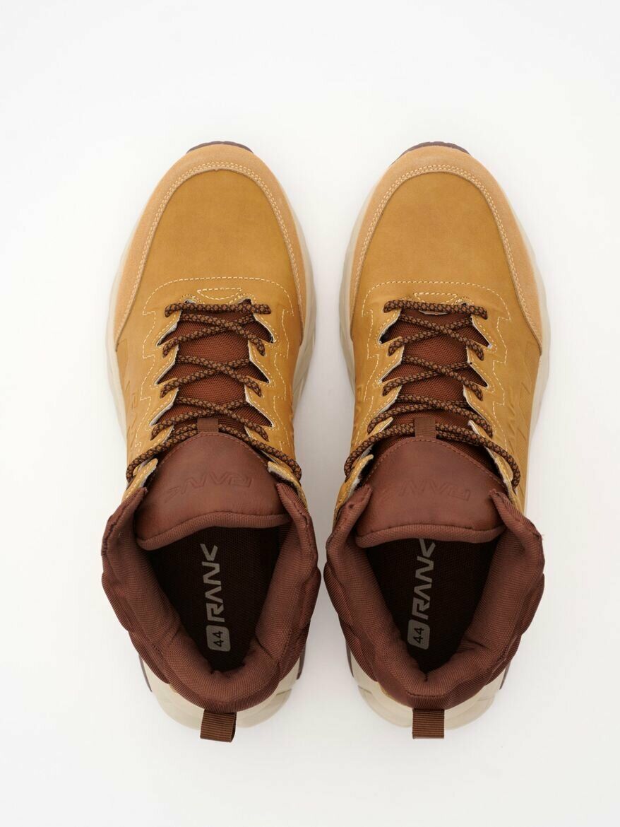 Бежевые ботинки RAVAK с коричневыми шнурками и светлой подошвой, размер 44. Мужская обувь для повседневного образа