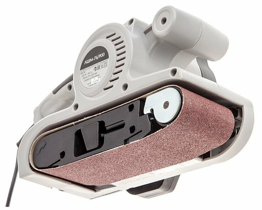 Ленточная шлифовальная машина ЛШМ-76/900, 900 Вт, электрическая, рабочая ширина 76 мм с фиксатором