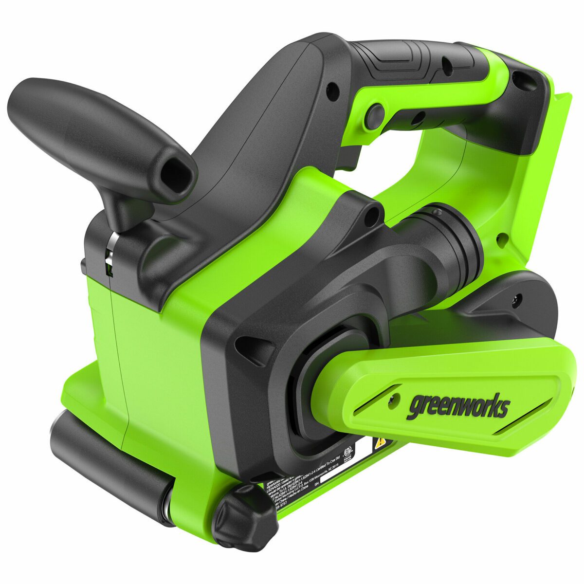 Аккумуляторный электрический рубанок Greenworks в зелёно-чёрной цветовой гамме
