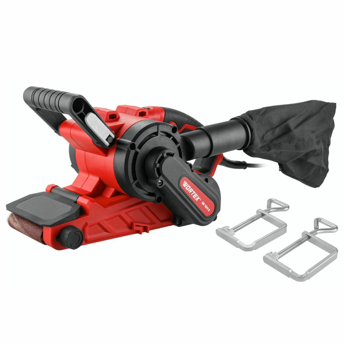 Ленточная шлифовальная машина VORTEX BS 7011E, оснащенная мешком для сбора пыли и комплектом направляющих зажимов