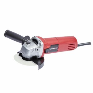 Красная угловая шлифовальная машина BOXBOT с защитным кожухом и сетевым подключением