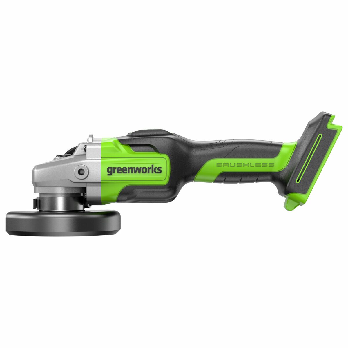 Бесщеточная угловая шлифовальная машина Greenworks с аккумуляторным питанием и эргономичной рукояткой