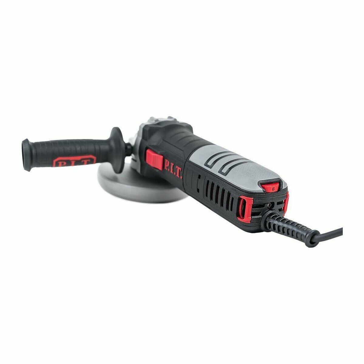 Болгарка P.I.T. с эргономичной съемной ручкой, регулятором скорости и стильным дизайном