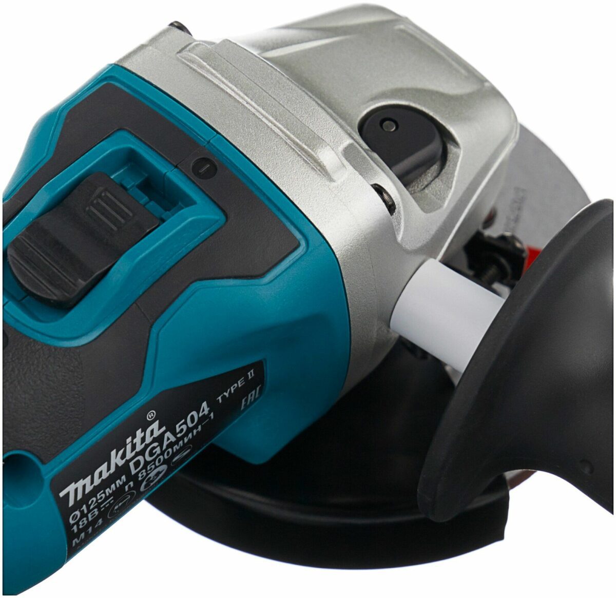 Углошлифовальная машина Makita DGA504 с диском на 125 мм, 18В и скоростью 8500 об/мин