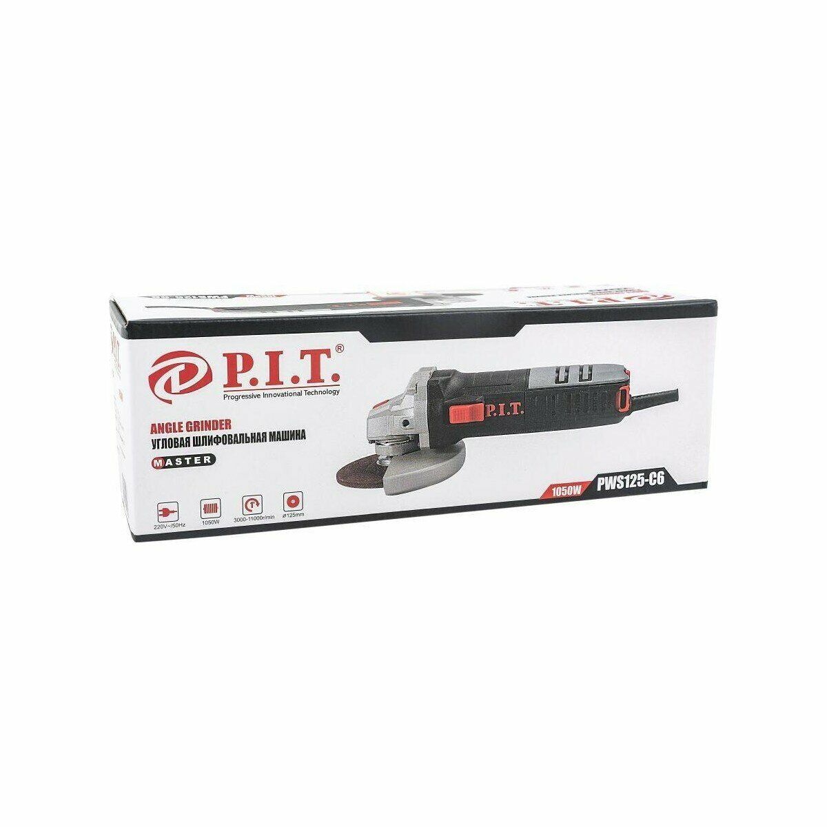 Коробка угловой шлифмашины P.I.T. модели PWS125-C6 серии MASTER с мощностью 1050 Вт и диаметром диска 125 мм