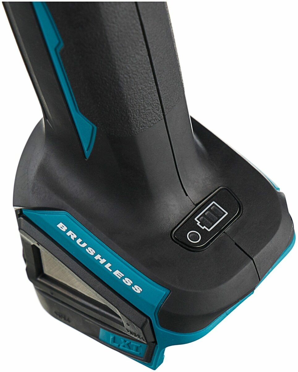 Бесщеточный электроинструмент LXT в чёрно-голубых тонах с индикатором заряда