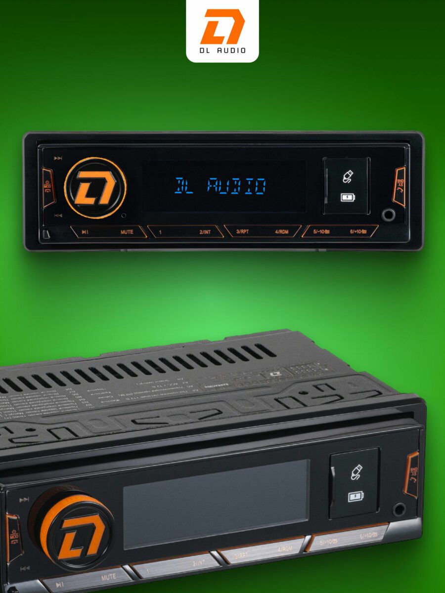 Автомобильная магнитола DL Audio с ЖК-дисплеем, регулятором громкости, USB-портом и функционалом Bluetooth