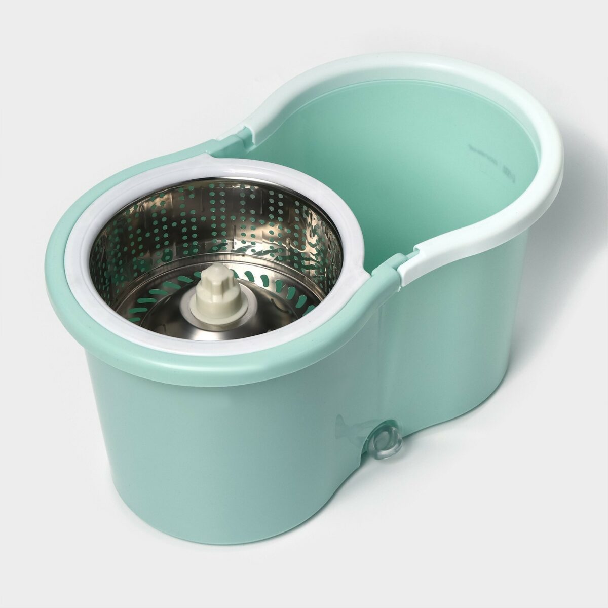 Швабра с ведром и металлической центрифугой на колёсиках для удобной уборки Ведро с металлической центрифугой и колёсиками для отжима насадки швабры