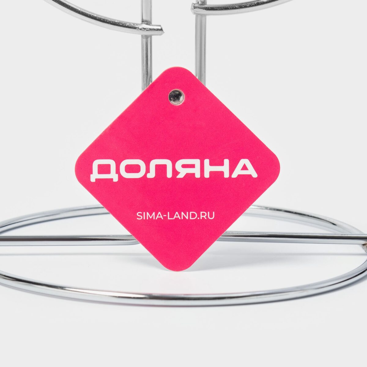 Настольный металлический держатель для кружек на 6 штук с хромированным каркасом Хромированный настольный держатель для кружек кухонных с гладким металлическим покрытием на 6 кружек