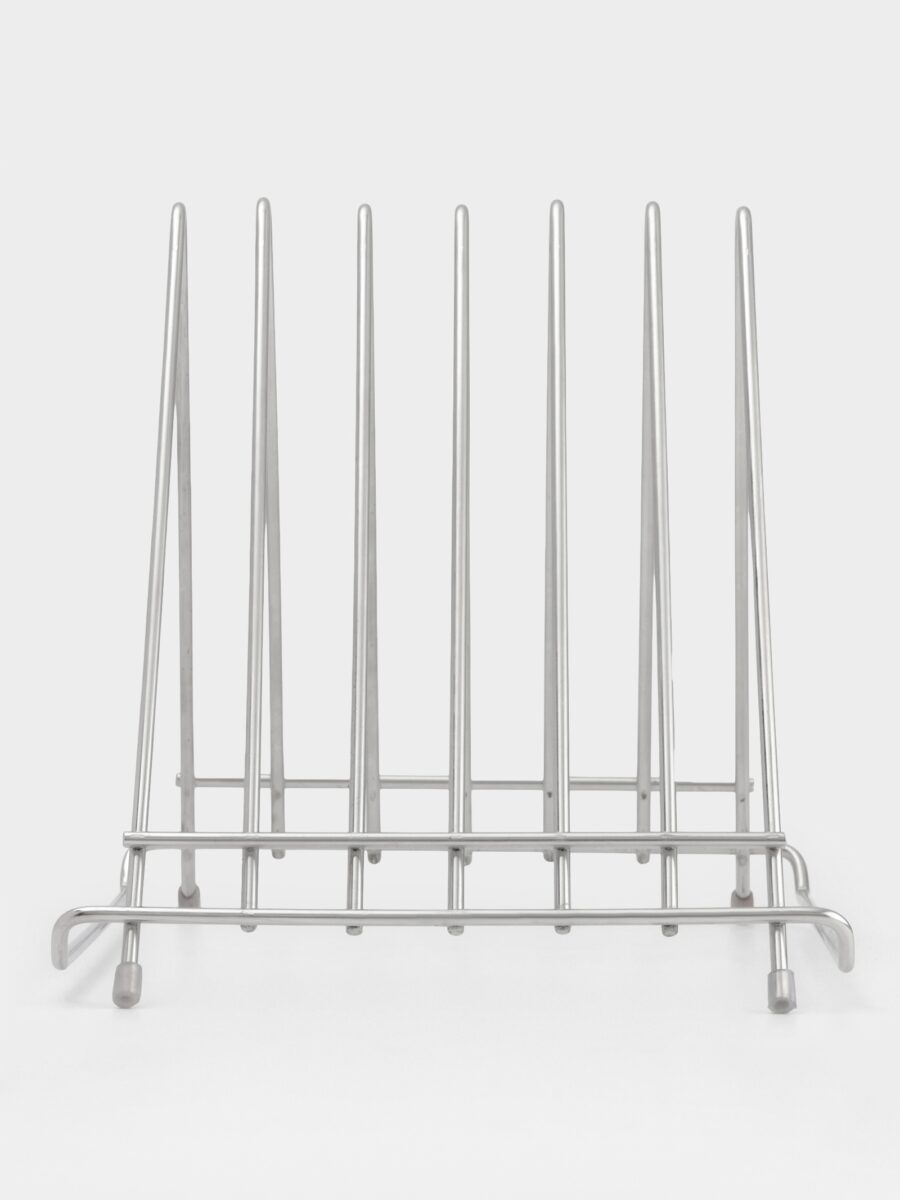 Настольная металлическая сушилка для досок из нержавеющей стали, современный дизайн Кухонная подставка для досок из нержавеющей стали с вертикальными отделениями для сушки и устойчивым основанием