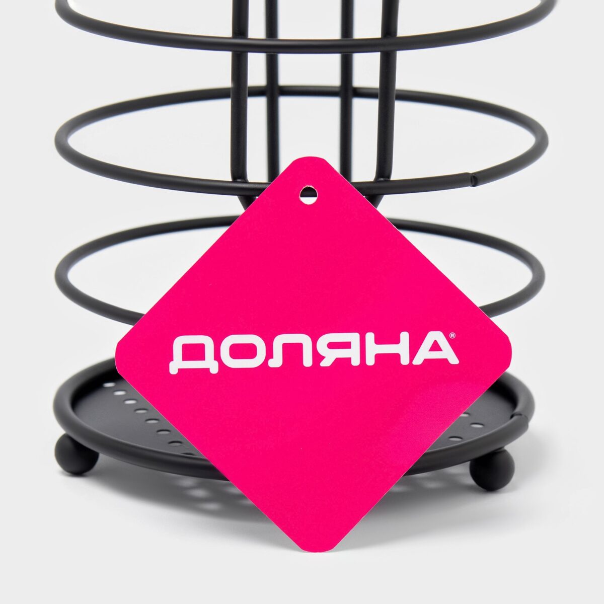 Чёрная настольная сушилка для столовых приборов с глубоким поддоном, 17 см Чёрная компактная настольная сушилка с металлическими прутьями и глубоким поддоном для столовых приборов, удобный органайзер для кухни