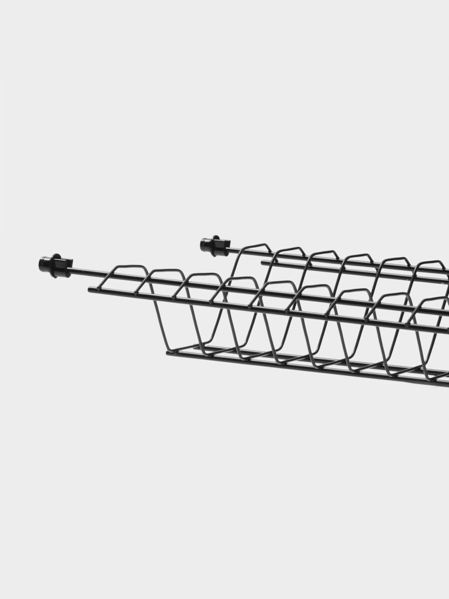 Металлическая сушилка для посуды с поддоном для шкафа 60 см, с креплениями и черным покрытием Металлическая сушилка для посуды с поддоном для установки в шкаф 60 см с черным покрытием и сетчатой конструкцией