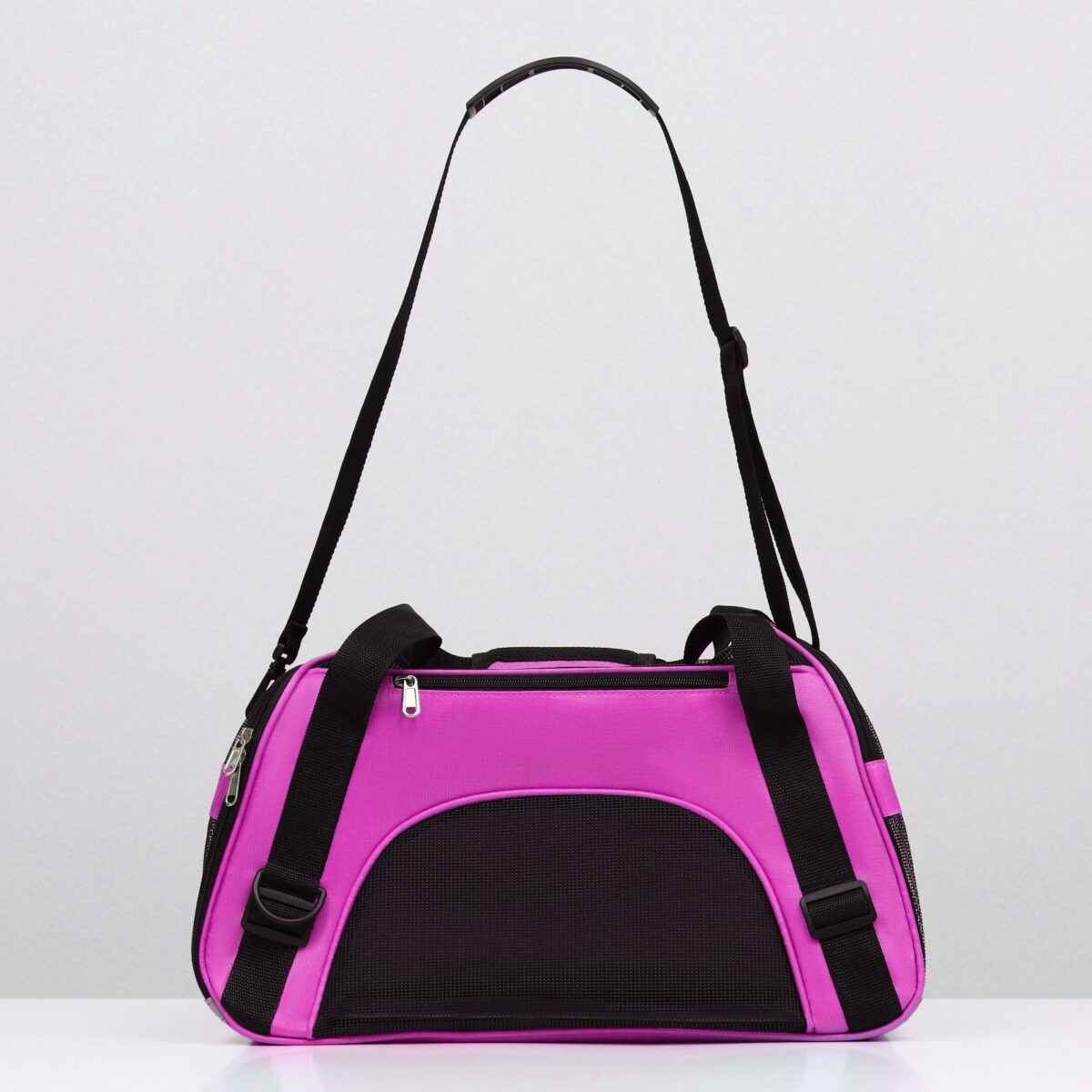 Сумка-переноска для кошки или собаки, фиолетовая с сетчатой вентиляцией, 52×25×33 см Сумка-переноска для кошек и собак фиолетового цвета с сетчатыми вставками, размер 52×25×33 см