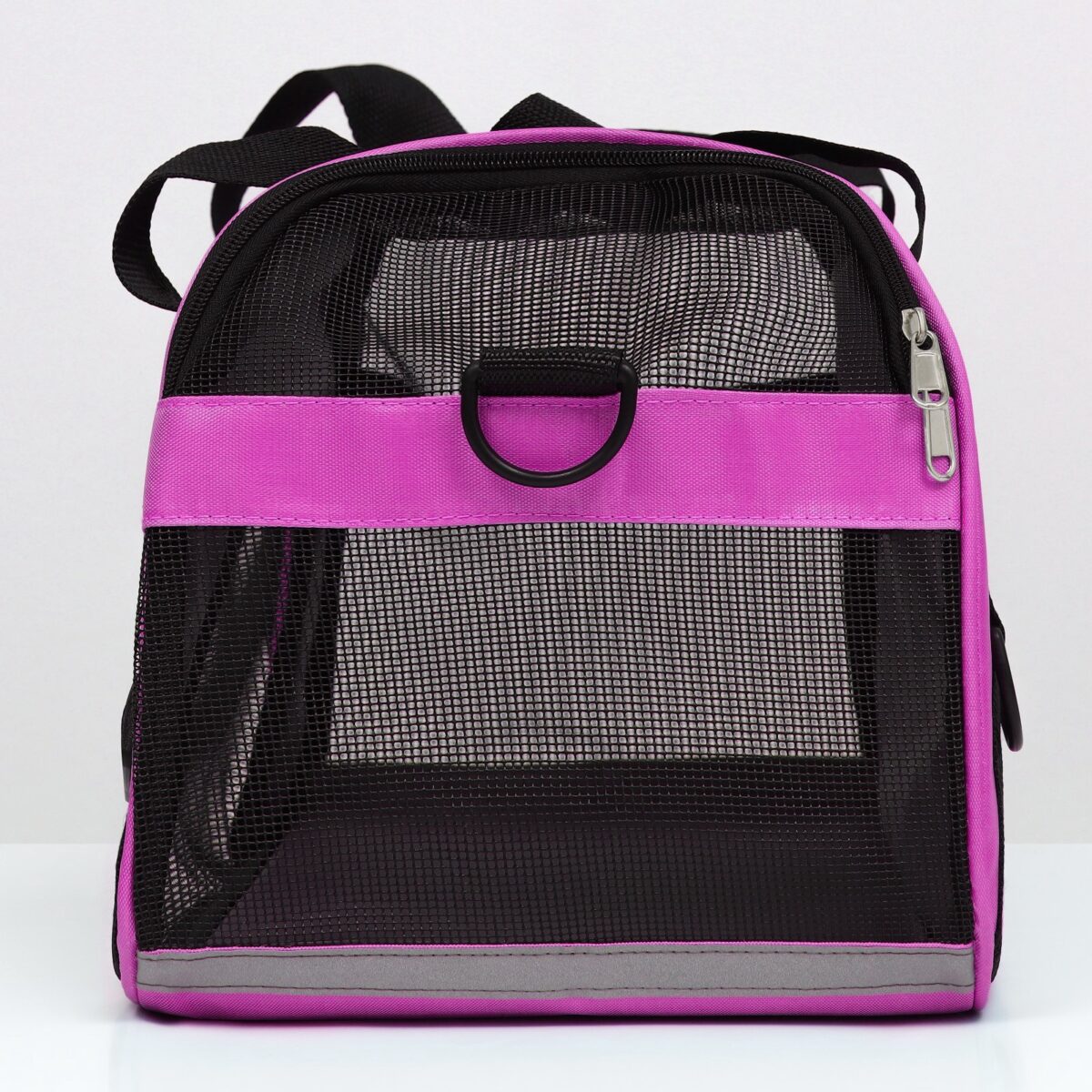 Сумка-переноска 52x25x33 см с сетчатым материалом для вентиляции и удобными ручками Сетчатая сумка-переноска для кошек и собак среднего размера, фиолетовая, дышащая с ручками