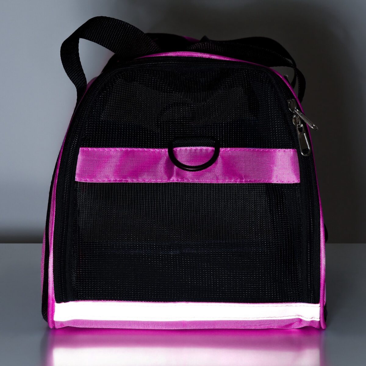 Фиолетовая сетчатая сумка-переноска для животных с вентиляцией 52×25×33 см Фиолетовая сумка-переноска для кошек и собак до 15 кг с вентиляцией и удобными ручками, размер 52×25×33 см