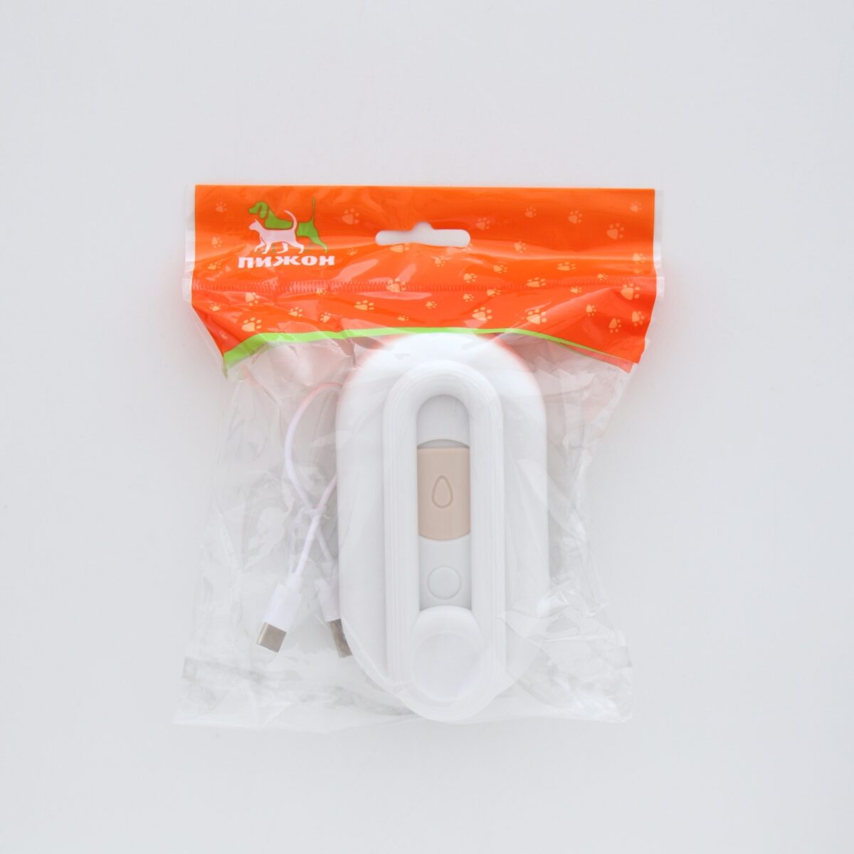 Белая паровая щетка-расческа USB для ухода за шерстью животных Паровая щетка USB с белым корпусом и выдвижной ручкой для кошек и собак в фирменной упаковке