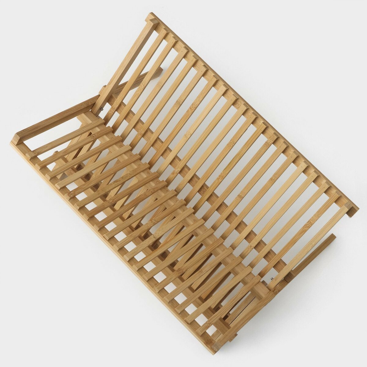 Двухъярусная бамбуковая сушилка для посуды — экологичная складная конструкция для кухни Складная деревянная сушилка для тарелок и чашек из бамбука с двухъярусной конструкцией, размер 43×38 см