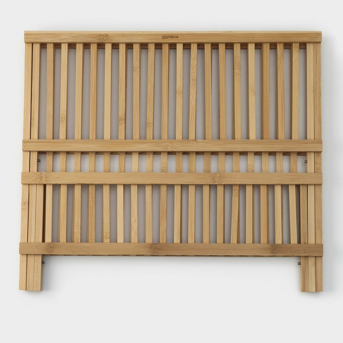 Двухъярусная бамбуковая сушилка для посуды 43×38 см с экологичным дизайном Складная двухъярусная бамбуковая сушилка для тарелок и чашек 43×38 см для кухни