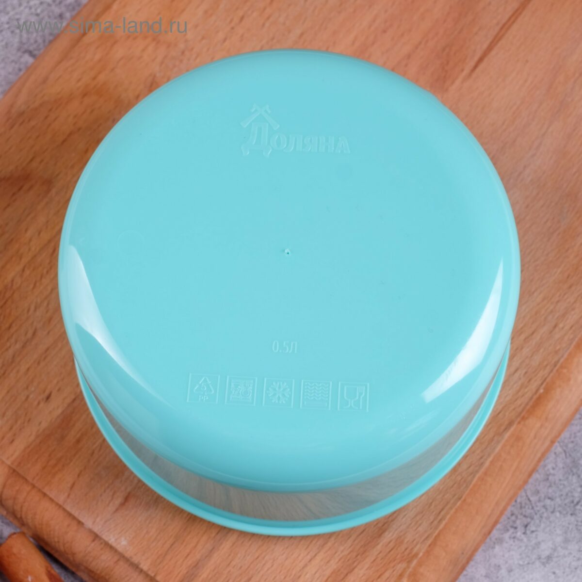 Стильный герметичный круглый ланч-бокс 500 мл с веселым дизайном и собачками Круглый голубой ланч-бокс с крышкой, ярким дизайном с собачками и надписью «Люблю чай, вкусняшки и прогулки к холодильнику»