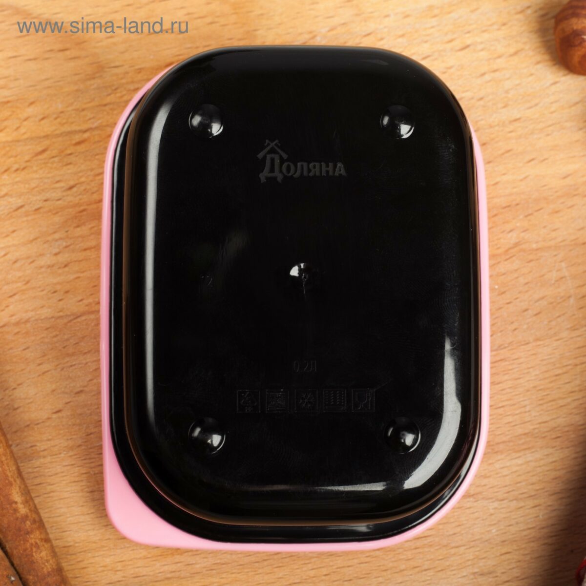 Ланч бокс маленький 200 мл герметичный с глянцевой крышкой для хранения и перевозки еды Компактный ланч бокс на 200 мл с черной глянцевой крышкой и розовой основной частью, подходящий для микроволновки и морозильной камеры