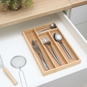 Сушилка для столовых приборов в выдвижной ящик из натурального бамбука с четырьмя ячейками