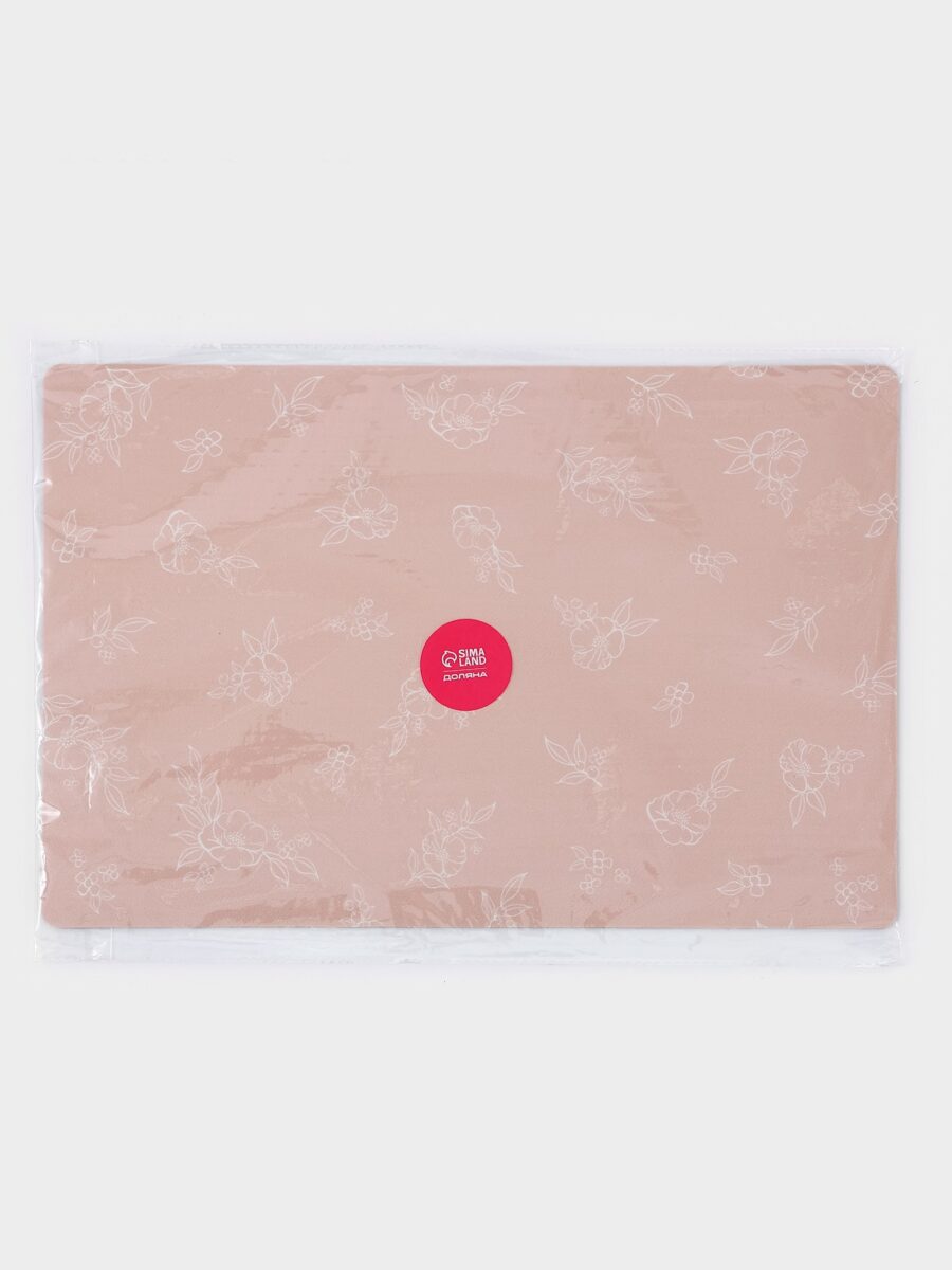 Коврик для сушки посуды влаговпитывающий 46×30, розовый с цветочным узором Коврик для сушки посуды розовый 46×30 с белым цветочным узором, влаговпитывающий и функциональный для кухни